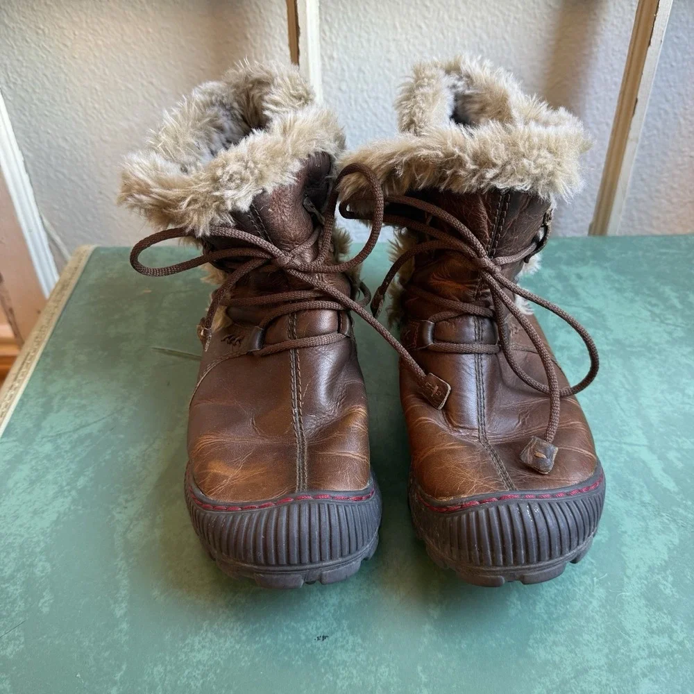 Earth Kalso Central Leather Winter Boots 6B Faux Fur Lined Thinsulate Gorpcore